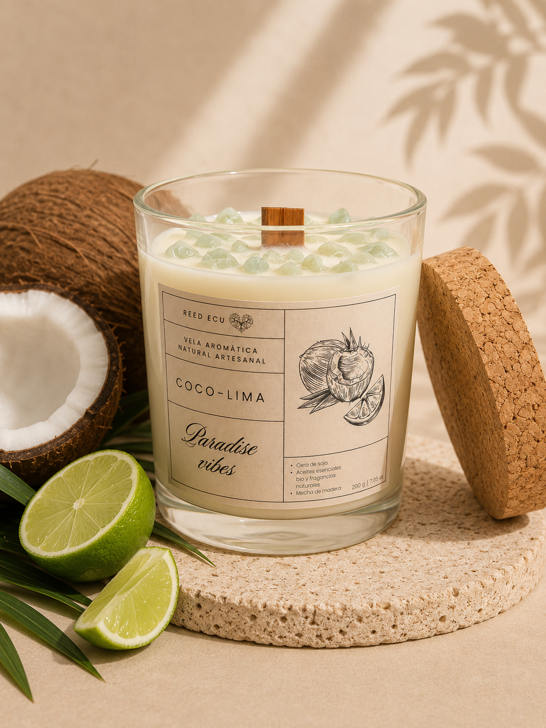 Vela aromática de Coco y lima.